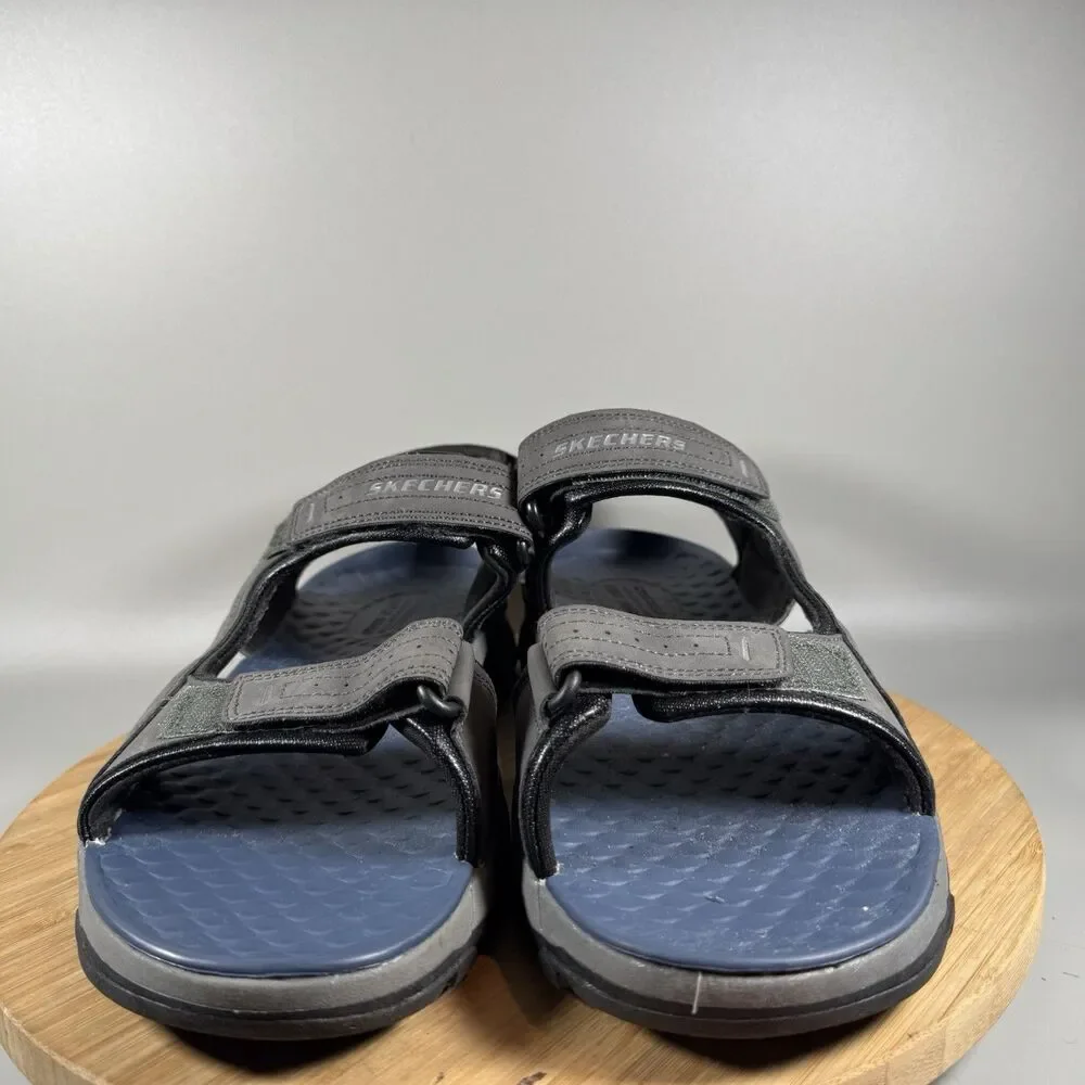 S‎ Skechers Men's Relaxed Fit Tresmen Garo Sandals Grey Navy Size 12